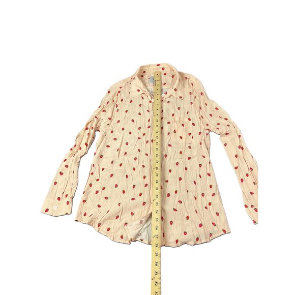 Rails Pink Strawberry Print Long Sleeve Button Up Womens Shirt Size Large - Picture 4 of 11